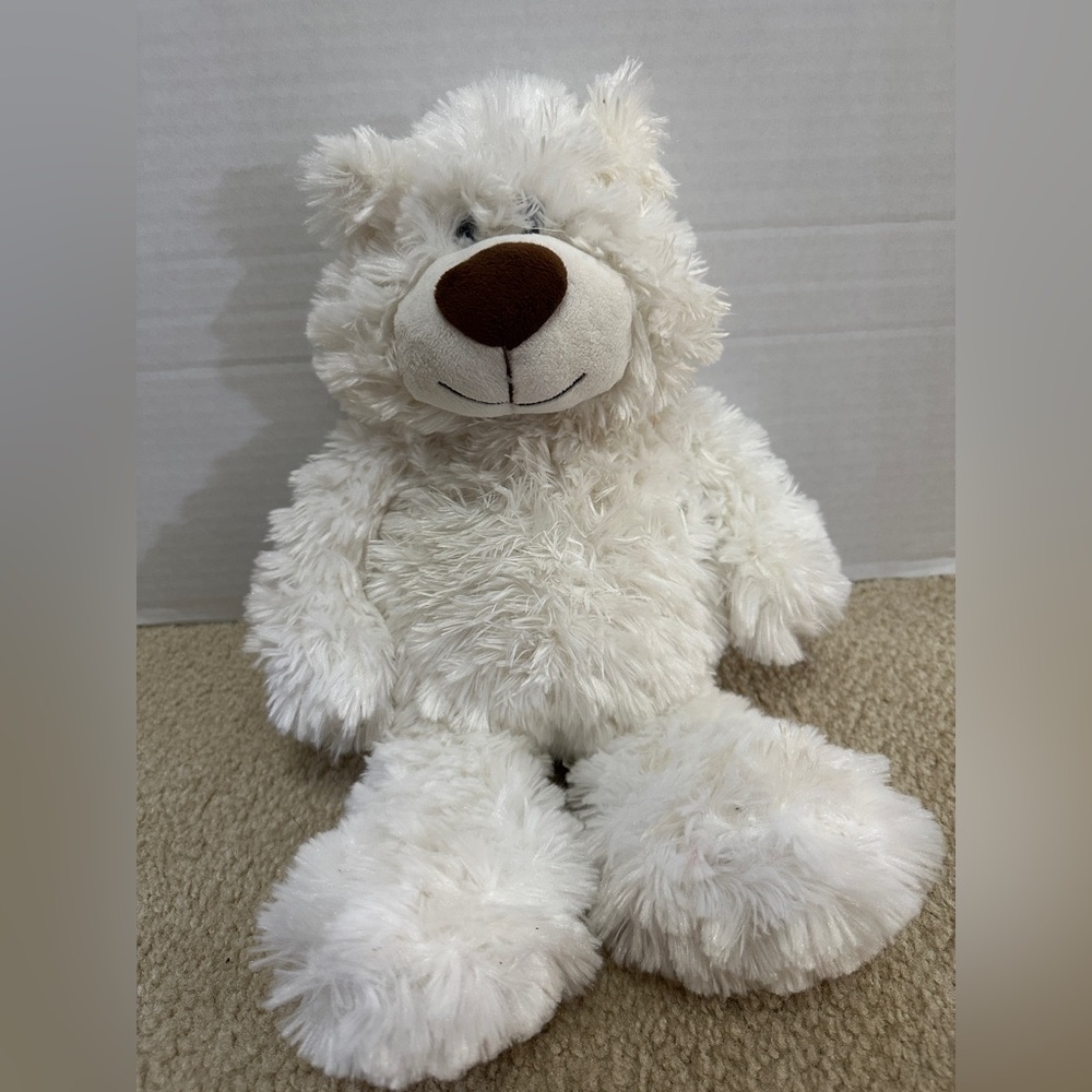 First and Main Fuzzy White Polar Bear Plush Teddy Bear 12” Stuffed Animal